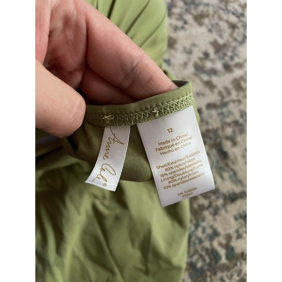 Anne Cole Womens 12 Standard Twist Front Shirred One Piece Swimsuit - Picture 3 of 7